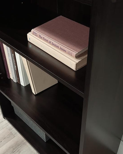 Sauder Beginnings 3 Bookcase/Book shelf, L: 24.57" x W: 11.50" x H: 35.28", Cinnamon Cherry finish - LeafyLoom