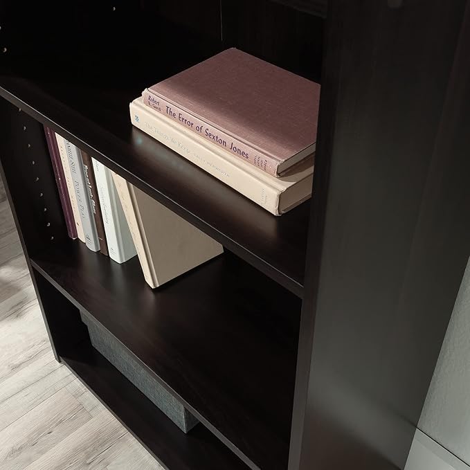 Sauder Beginnings 3 Bookcase/Book shelf, L: 24.57" x W: 11.50" x H: 35.28", Cinnamon Cherry finish - LeafyLoom