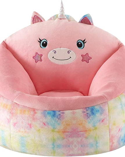 Heritage Kids Micromink Squishy Bean Bag Chair for Kids Ages 3+, Figural Unicorn - LeafyLoom