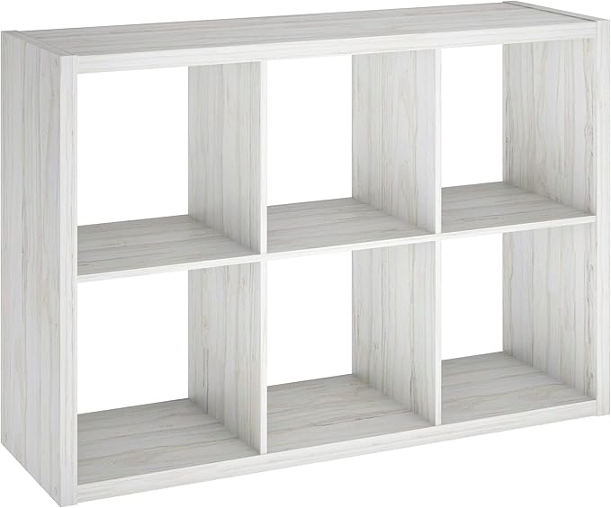 ClosetMaid 4569 Decorative Open Back 6-Cube Storage Organizer, Bleached Walnut - LeafyLoom