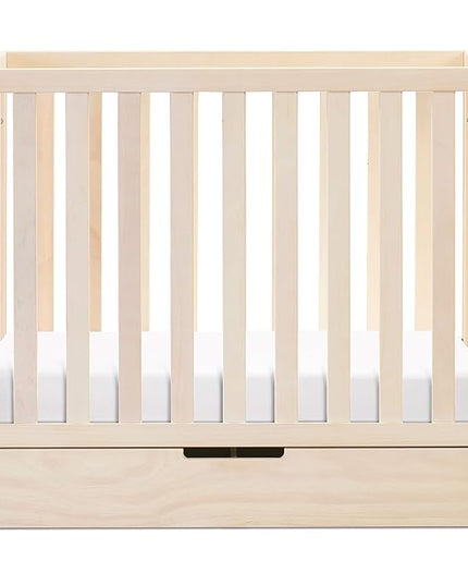Carter's by DaVinci Colby 4-in-1 Convertible Mini Crib with Trundle Drawer in Washed Natural, Greenguard Gold Certified, Undercrib Storage - LeafyLoom