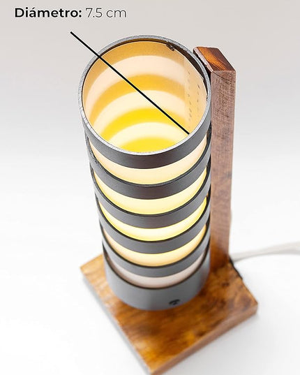 Desk Lamp for Bedside Table with 1 Watt Yellow LED Bulb, Decorative Handmade Nigthstand Lamp for Bedroom, Living Room, Kids Room or College Dorm. Warm Light to Decorate Romantic Spaces - LeafyLoom