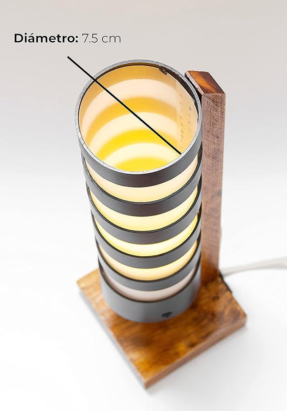 Desk Lamp for Bedside Table with 1 Watt Yellow LED Bulb, Decorative Handmade Nigthstand Lamp for Bedroom, Living Room, Kids Room or College Dorm. Warm Light to Decorate Romantic Spaces - LeafyLoom