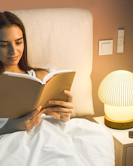 16 Colors Mushroom Lamp Night Light, Elegant 3D Printed Table Lamp with LED, Remote Control Desk Lamp Perfect for Bedroom, Living Room Decor, Great Gift for Women kids, Teens (H:7.1 inches) - LeafyLoom