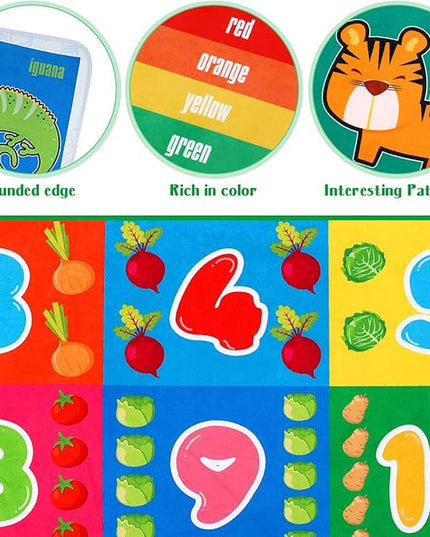 Playtime Collection ABC, Numbers and Shapes Educational Area Rug Soft Toddlers Kids Play Rug Mat Learning Mat for Classroom Bedrooms 78x59 Inch - LeafyLoom