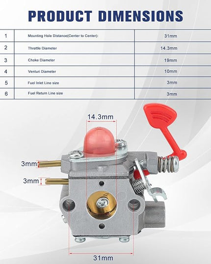 WT-875 545081855 Carburetor for Craftsman Poulan Pro 25CC Blower BVM200C BVM200VS P200C GBV325 P325 200mph Blower - LeafyLoom