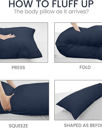Utopia Bedding Full Body Pillow for Adults (Navy, 20 x 54 Inch), Long Pillow for Sleeping, Large Pillow Insert for Side Sleepers - LeafyLoom