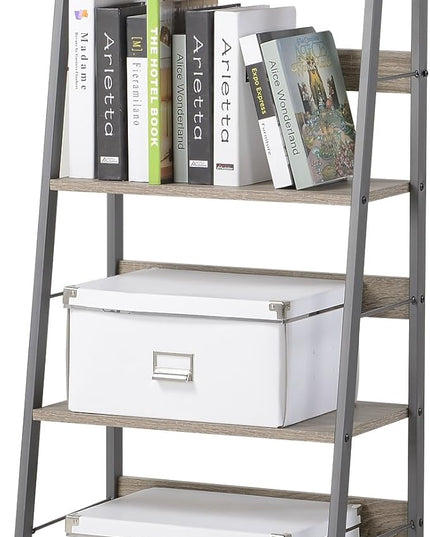 Signature Design by Ashley Soho Modern Home Office Desk & 4-Shelf Bookcase Set, Reclaimed Wood - LeafyLoom