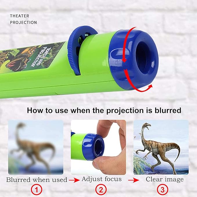 Georgie Porgy Children Projector Toys Educational Science Set Wall Ceiling Tent Torch Flashlight for Kids Gifts for Boys Girls (Dinosaur) - LeafyLoom