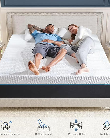 Firm King Mattress,12-Inch King Size Foam Mattress in Box,Edges Support for Sleep Supportive,76" X 80" X 12" - LeafyLoom