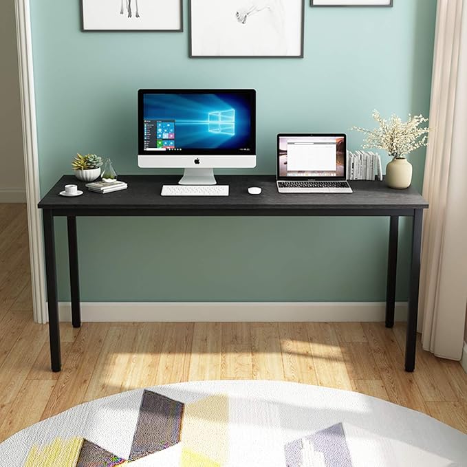 SogesGame YL-AC3-160VB-US8 Home Office Desks, X-Large, Black - LeafyLoom