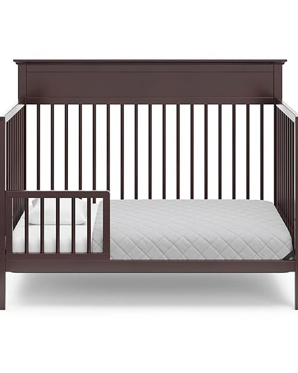 Storkcraft Carmel 5-in-1 Convertible Crib (Espresso) - GREENGUARD Gold Certified, Converts to Toddler Bed & Full-Size Bed, Fits Standard Full-Size Crib Mattress, 4 Adjustable Mattress Heights - LeafyLoom