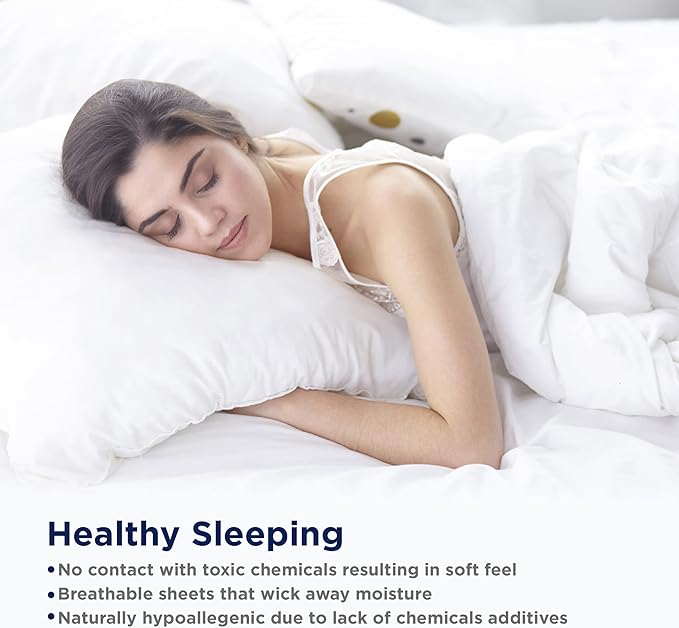 LANE LINEN 100% Egyptian Cotton Twin Sheets Set (3 Pc) – 1000 Thread Count – Sateen Weave - Ultra Soft Twin Bed Sheets – Luxury Hotel Bedding – Twin Size Sheets Set with Deep Pockets – Estate Blue - LeafyLoom