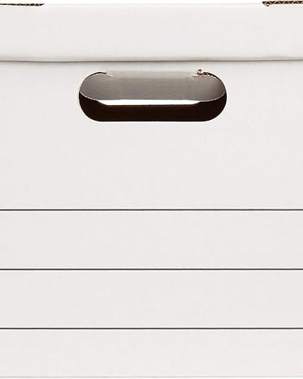 Amazon Basics Storage and Filing Boxes With Lid and Handles, Legal/Letter Size, Basic Duty, Pack of 20, White, 16.2" L x 12.5" W x 10.5" H - LeafyLoom