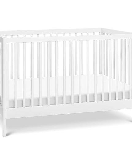 DaVinci Birdie 3-in-1 Convertible Crib, White, Easy Assemble, Greenguard Gold Certified - LeafyLoom