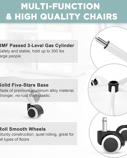Mimoglad Office Chair, High Back Ergonomic Desk Chair with Adjustable Lumbar Support and Headrest, Swivel Task Chair with flip-up Armrests for Guitar Playing, 5 Years Warranty - LeafyLoom