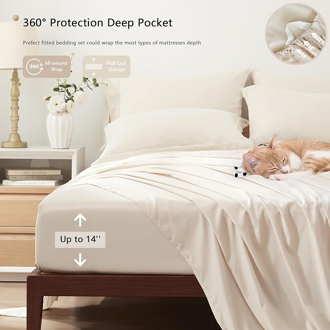 UNILIBRA Twin Comforter Set 5 Pieces - Beige Bed in a Bag Twin Size Soft for All Seasons - Cationic Dyeing Bedding Comforter Sets with Comforter, Flat Sheet, Fitted Sheet, Pillowcases & Shams - LeafyLoom