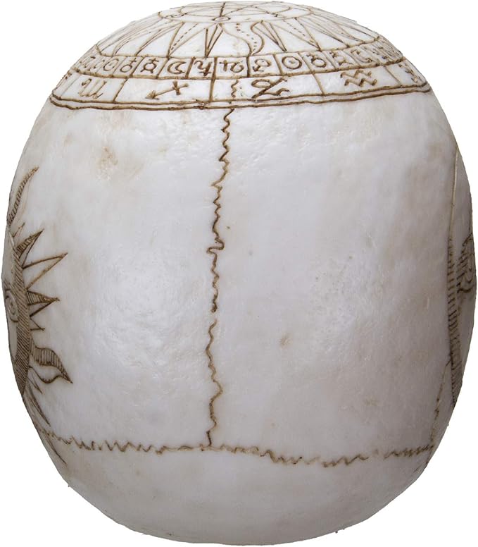 Pacific Giftware Astrology Skull Home Decor LED Lamp with Two USB Charging Ports, White - LeafyLoom