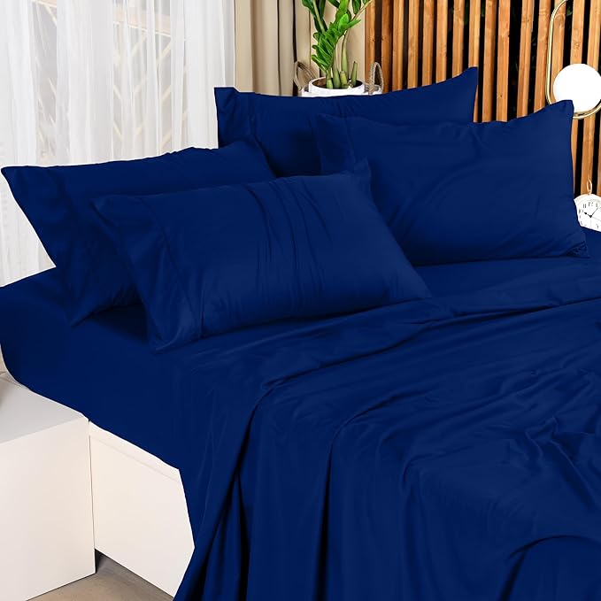 Utopia Bedding King Bed Sheets Set - 4 Piece Bedding - Brushed Microfiber - Shrinkage and Fade Resistant - Easy Care (King, Royal Blue) - LeafyLoom