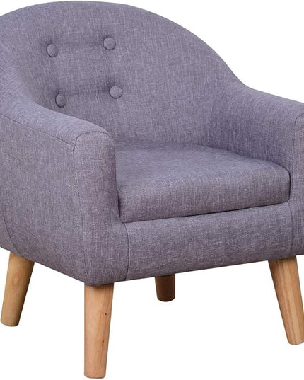 Single Linen Fabric Kids Armchair, Toddler Sofa and Couch with Wooden Legs, Children Chair Seat for Children Gift (Gray) - LeafyLoom