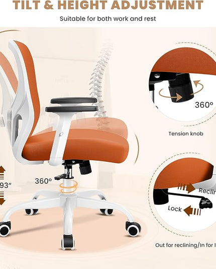Office Chair Ergonomic Desk Chair with Adjustable Lumbar Support, Swivel Comfy Computer Chair Heavy Duty Executive Chair for Home Office - LeafyLoom