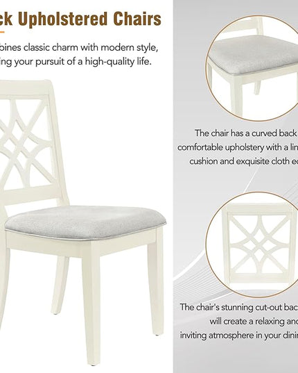 NicBex Small Kitchen Table Set for 4 Dining Room Set 5-Piece Extendable Rubber Wood Dining Table Set with X-Shape Legs for Small Space, Apartment, Studio, Beige - LeafyLoom