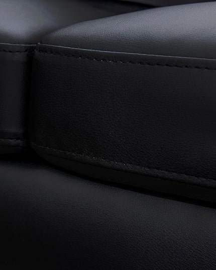 Sectional Couch L Shaped Sofa with Storage Ottoman, Cup Holders, Modern Upholstered Corner Couch&Sofa with Chaise Lounge for Living Room Furniture Sets, Black pu - LeafyLoom