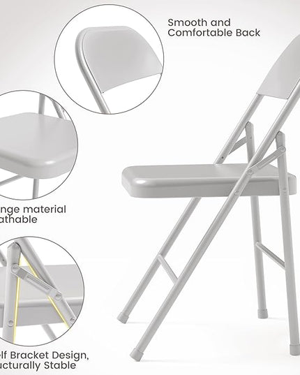 IDEALHOUSE Portable Folding Card Table and Chair Set of 5, PU Upholstered Foldable Table, and All Metal Folding Chairs, Table and Chairs Suitable for Dining Room, Living Room, Office, Camping - LeafyLoom