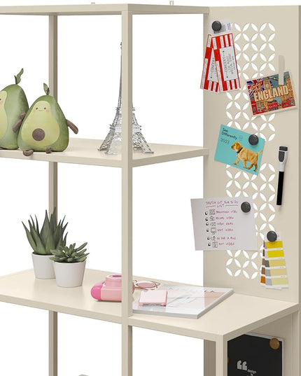 Mr. Kate Annie Metal Bookcase, Parchment - LeafyLoom