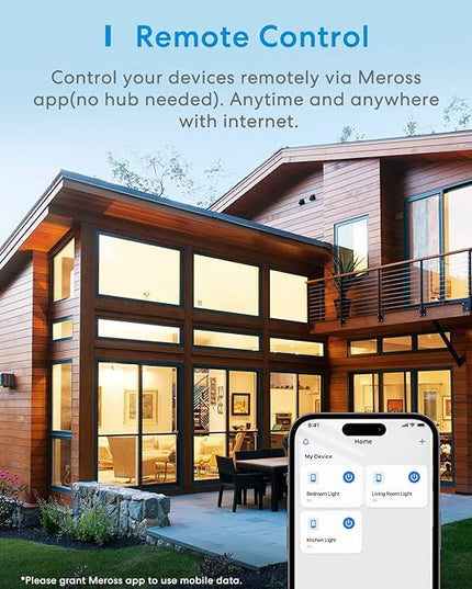 meross 4 Pack Smart Dimmer Switch Single Pole Supports Apple HomeKit, Alexa Google Assistant & SmartThings, 2.4Ghz WiFi Light Switch for Dimmable LED, Neutral Wire Required, Remote Control Schedule meross