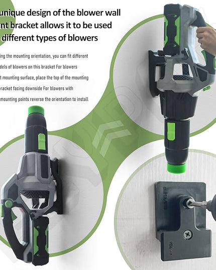 Blower Mounting Bracket for EGO 530, 615, 650, LB5300 Leaf Blower, with Blower Battery Bracket - Black - LeafyLoom