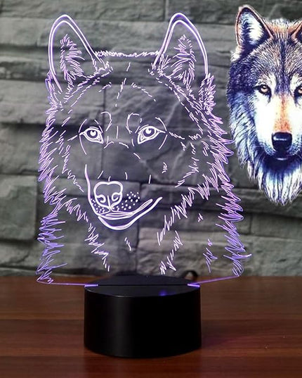 3D Illusion Lamps Animal Langtou Shape LED Desk Table Night Light 7 Color Touch Lamp Kiddie Kids Children Family Home Office Childrenroom Theme Decoration (Langtou) - LeafyLoom
