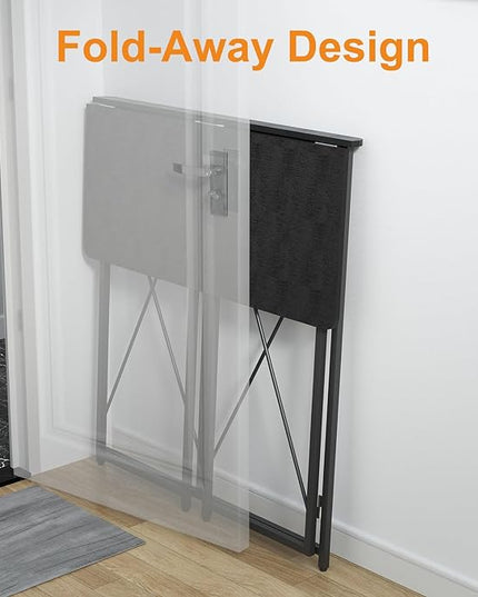 39.37" Folding Standing Desk, Small Laptop Stand Up Desk for Sitting or Standing, No Assembly Needed Folding Desk, Portable Standing Desk, Tall Foldable Desk for Home, Office, Small Spaces (Black) - LeafyLoom