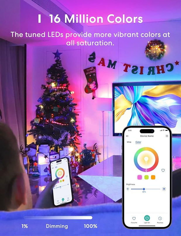 meross Smart RGBWW WiFi LED Bulbs, Apple HomeKit Compatible, 60W Equivalent, 900 Lumens, Multicolor, 4 Pack meross