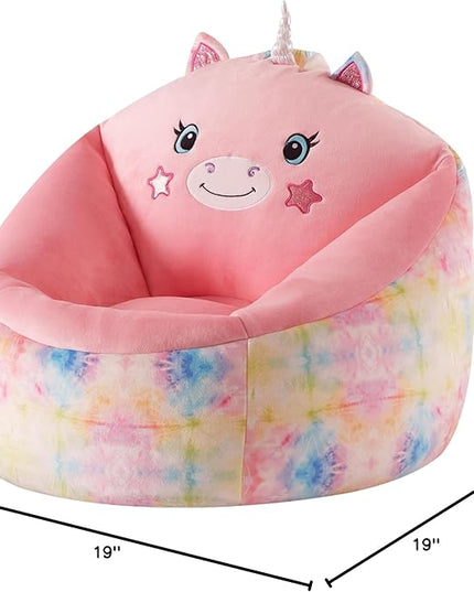 Heritage Kids Micromink Squishy Bean Bag Chair for Kids Ages 3+, Figural Unicorn - LeafyLoom