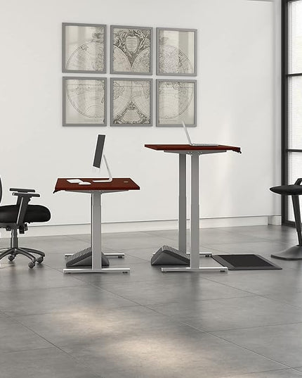 Bush Business Furniture Move 60 Series Electric Ergonomic Sit-Stand Computer Table for Home and Professional Office, 60W x 30D, Hansen Cherry - LeafyLoom