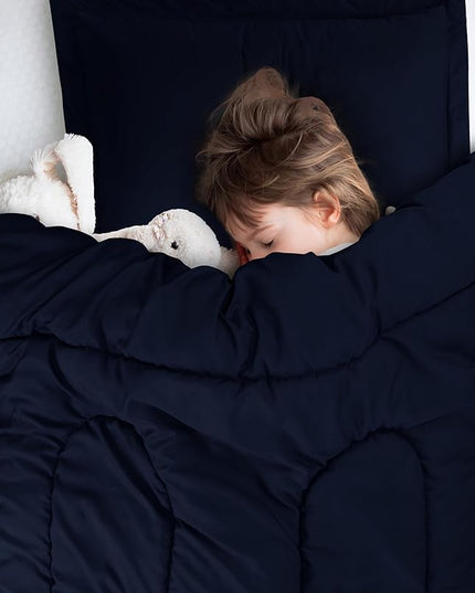 Utopia Bedding All Season Navy Comforter Set with 2 Pillow Cases, 3 Piece Soft Brushed Microfiber Kids Bedding Set for Boys/Girls, Machine Washable (Twin) - LeafyLoom