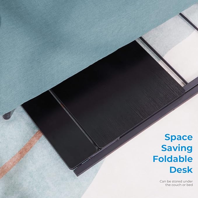 GreenForest Folding Desk No Assembly Required Small Size, 2-Tier Foldable Computer Desk with Shelf for Home Office, Space Saving Portable Laptop Study Foldable Table for Small Spaces, Black - LeafyLoom