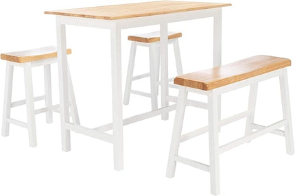 Safavieh Home Collection Ronin Natural and White 4-Piece-Table-Pub-Set - LeafyLoom