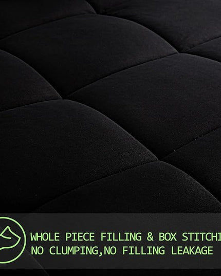 AMGUI California King Comforter Set 3 Pieces - Goose Down Alternative with 2 Pillow Shams - Extra Thick - Soft and Comfortable - Machine Washable (California King,Black) - LeafyLoom