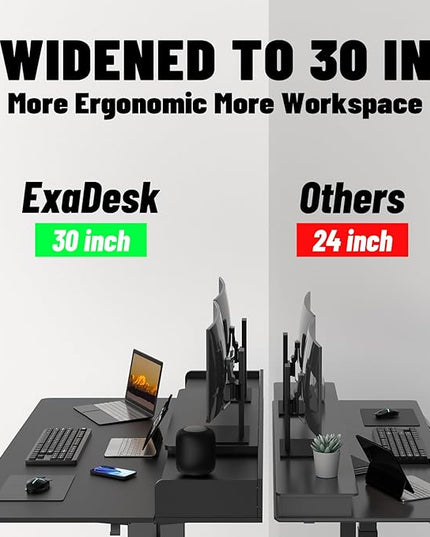 63×30 Inch Electric Standing Desk with 2 Drawers, Adjustable Height Widened Stand Up Desk with Storage Shelf, Sit to Stand Ergonomic Workstation for Home Office - LeafyLoom