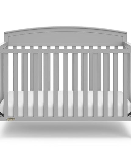 Graco Benton 5-in-1 Convertible Crib (Pebble Gray) – GREENGUARD Gold Certified, Converts from Baby Crib to Toddler Bed, Daybed and Full-Size Bed, Fits Standard Full-Size Crib Mattress - LeafyLoom