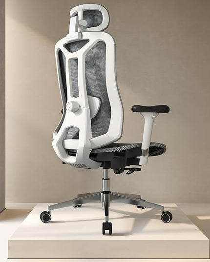 Ergonomic Office Chair: Seat Depth Adjustable Office Chair with 3D Lumbar Support, Ergonomic Computer Chair with Headrest, Home Office Desk Chair with 3D Armrest, Tilt Function - LeafyLoom