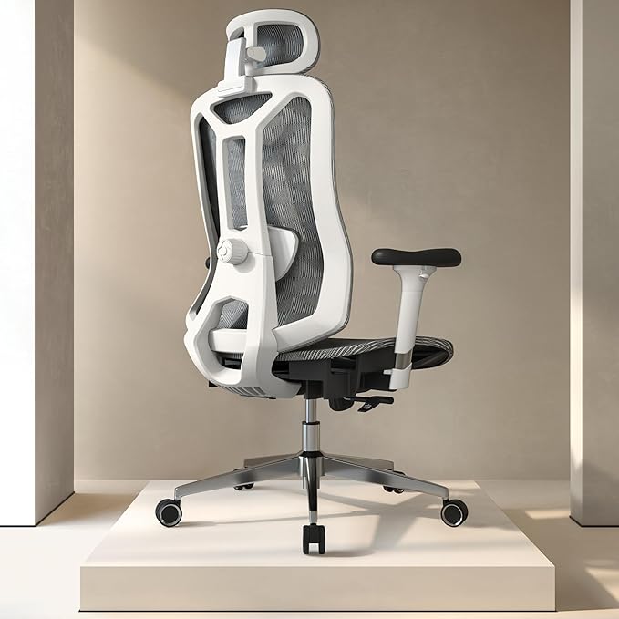 Ergonomic Office Chair: Seat Depth Adjustable Office Chair with 3D Lumbar Support, Ergonomic Computer Chair with Headrest, Home Office Desk Chair with 3D Armrest, Tilt Function - LeafyLoom