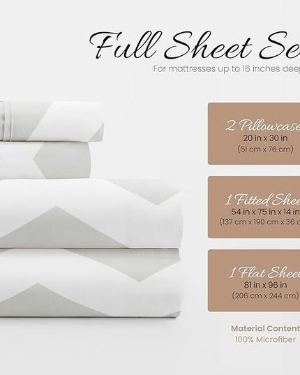 Linen Market 4 Piece Queen Bedding Sheet Set (Gray Arrow) - Sleep Better Than Ever with These Ultra-Soft & Cooling Bed Sheets for Your Queen Size Bed - Deep Pocket Fits 16" Mattress - LeafyLoom