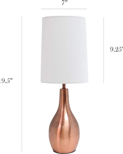Simple Designs LT3303-RGD Tear Drop Table Lamp, Rose Gold - LeafyLoom