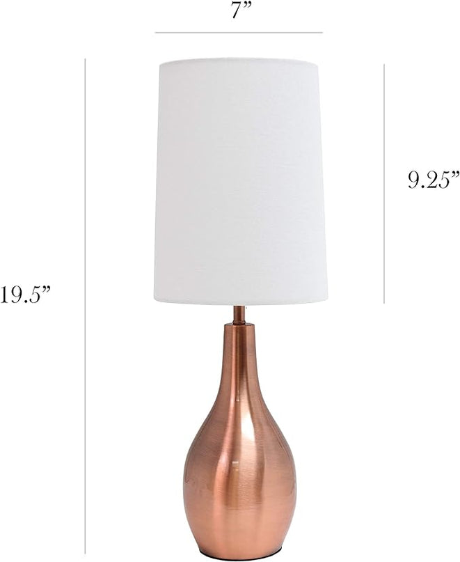 Simple Designs LT3303-RGD Tear Drop Table Lamp, Rose Gold - LeafyLoom
