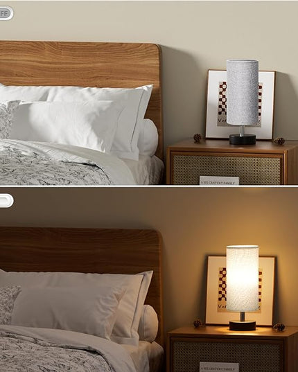 Small Table Lamp for Bedroom - Bedside Lamps for Night Stands, Minimalist Nightstand Light Lamp, Desk Lamps for Reading Room, Kids Room, Living Room, Office, Dorm - LeafyLoom