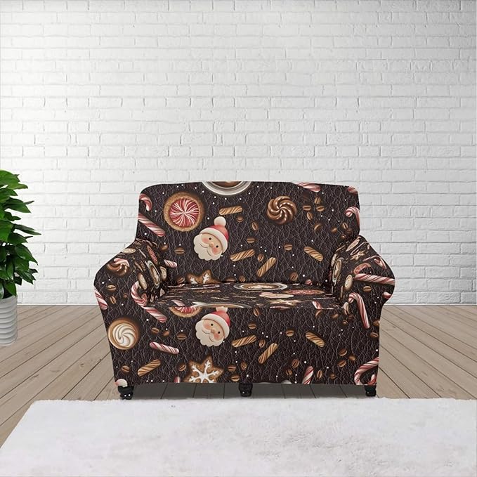 FKELYI Christmas Sofa Slipcover Washable Sofa Couch Cover Comfortable Furniture Protector with Elastic Bottom Stretch Sofa Slipcovers S FKELYI
