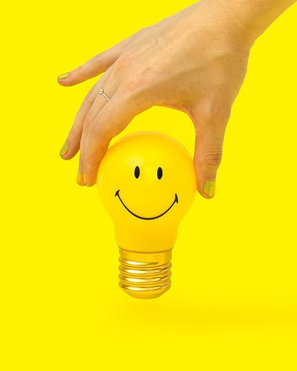 Suck UK | Smiley Face Lamp | Cordless Table Lamp Led Light Bulb | Smiley Face Light & Smiley Face Decor | Kids Night Light | USB Rechargeable Lamp | Cool Room Decor & Kids Room Decor | Cordless Lamps - LeafyLoom